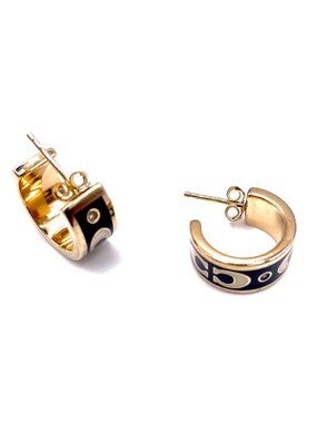COACH REPEATED C HUGGIE EARRINGS